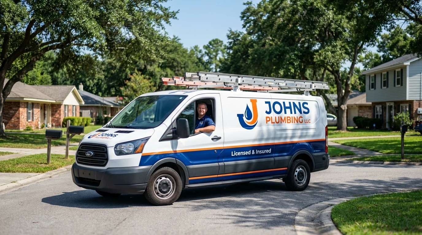 Johns Plumbing LLC service van in Fort Myers Beach, FL