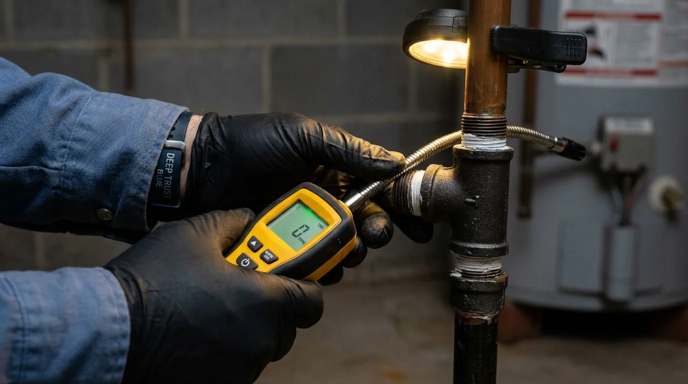 Gas leak detection with electronic sniffer by Johns Plumbing LLC in Fort Myers Beach
