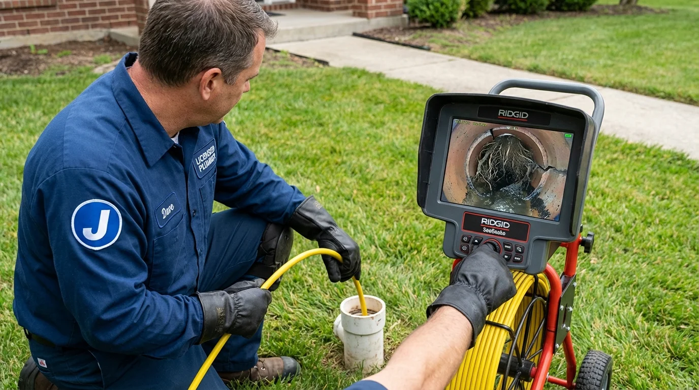 Sewer camera inspection being performed by Johns Plumbing LLC in Fort Myers Beach