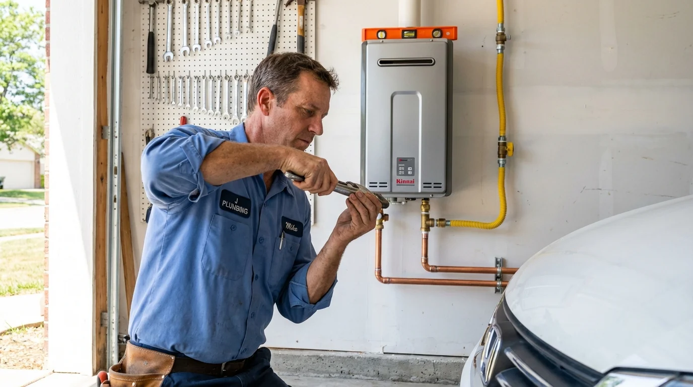 Tankless water heater installation by a Johns Plumbing LLC plumber in Fort Myers Beach